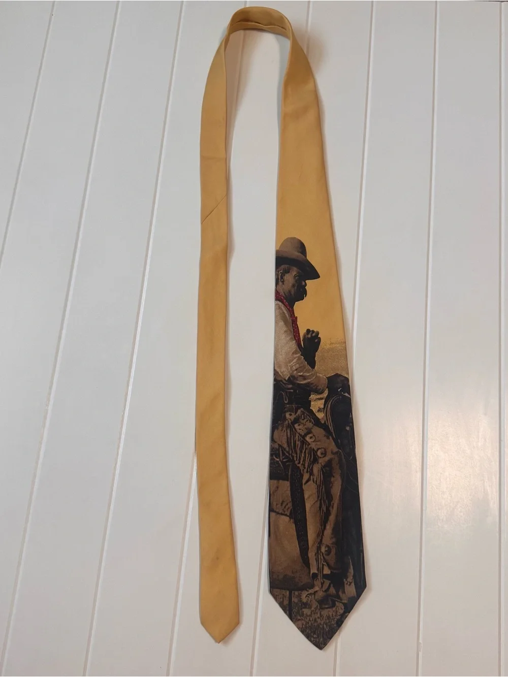 Vintage Polo Ralph Lauren Western Cowboy Graphic Silk Tie Hand Made